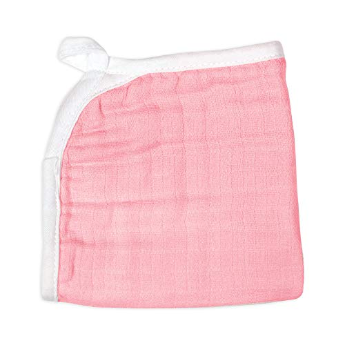 HonestBaby unisex baby Organic Cotton Washcloth Multi-Pack Winter Accessory Set, 5-Pack Rose Blossom/Pink, One Size US