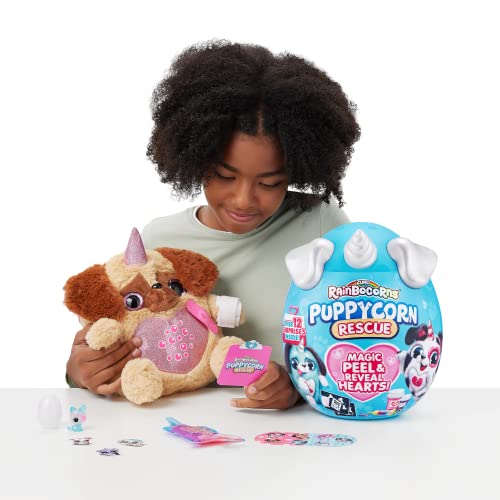 Rainbocorns Puppycorn Rescue (Husky) by ZURU, Collectible Plush, Stuffed Animal Girl Toys, Surprise Egg, Stickers, Syringe Slime, Ages 3+ for Girls, Children, 9.06 x 7.87 x 11.02 inches