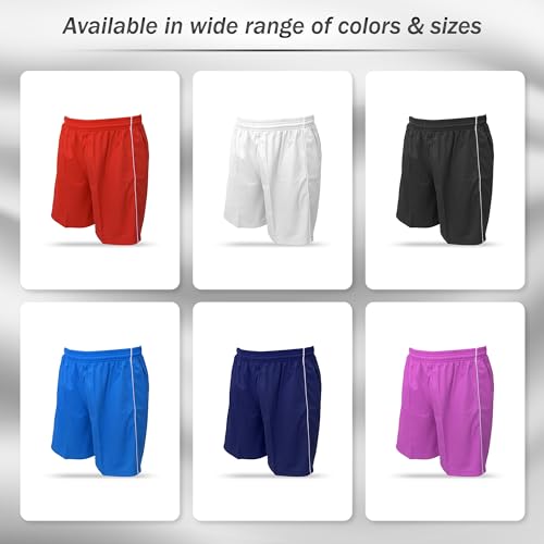 Vizari Dynamo Soccer Shorts for Men and Women | Versatile Polyester Dynamo Shorts for Multiple Sports Activities Black