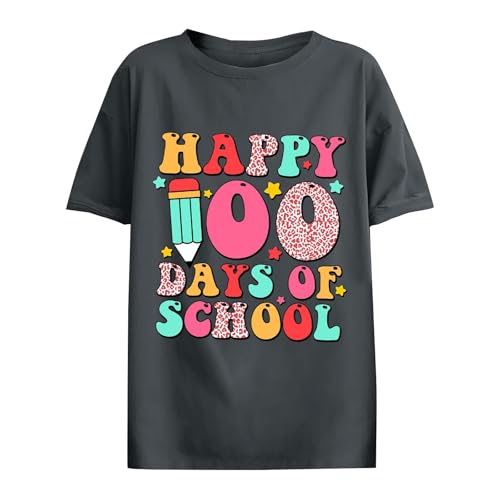 Deal of Day 100th Day of School Shirt Amázon Clearance Items Outlet 90 Percent Off Lo Más Vendido En Amázon 2024 Amázon Haul Items Under 20 Womens Shirts Short Sleeve,A2-Dark Gray,XX-Large