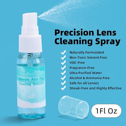 Edglete Glasses Cleaner Kit Eyeglass Cleaner - Anti Fog Eye Glass Cleaners Spray with Microfiber Lens Cleaning Cloth, Glasses Repair Kit with Screws, Portable Travel Eyeglasses Cleaning Kit with Case