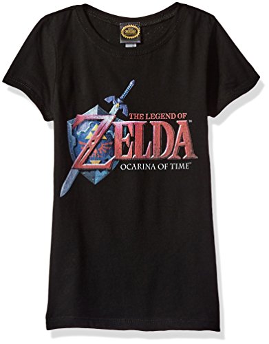 Nintendo Big Girls Zelda Hey Ocarina Graphic Tee, Black, L