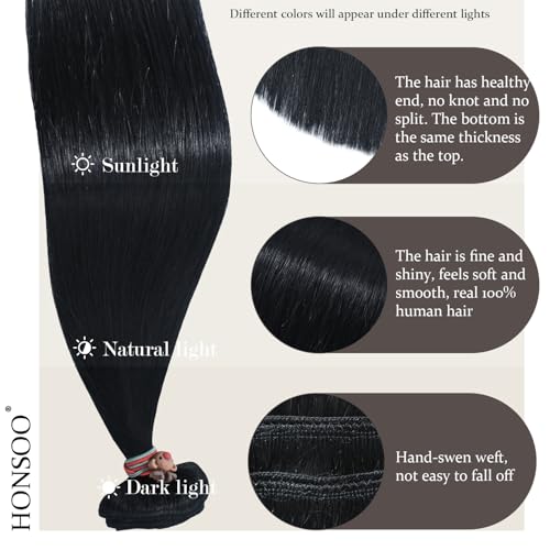Honsoo Clip in Hair Extensions Human Hair Chocolate Brown 12in 100g 7pcs Natural Silky Straight Clip In Remy Human Hair Extensions Double Weft For Thick Hair