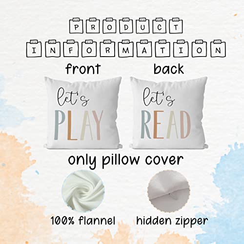 IWXYI Lets Play Pillow Cover,Kids Pillow Covers 18x18,Kids Throw Pillow Covers for Couch Kids Bedroom,Boho Home Decor,Kids Decorative Pillow Cases