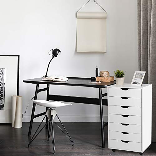 Giantex 5-Drawer Storage Cabinet, Mobile Lateral File Cabinet with Drawers, Wheels, Rolling Chest of Drawers, 19.5" x 16" x 25.5" for Office Under Desk Living Room, Study