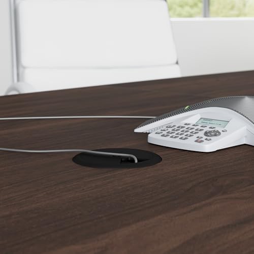 Bush Business Furniture 96-inch Office Conference Table with Wood Base, Boardroom Meeting Space for 8 Users, Hansen Cherry