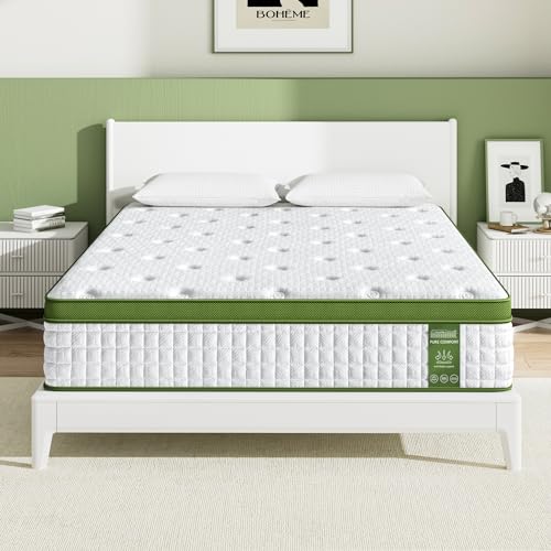 BedStory Queen Mattress, 10 Inch Hybrid Mattress Twin Size in a Box with Gel Memory Foam and Pocket Springs, Medium Firm Mattress, Pressure Relief & Motion Isolation, CertiPUR-Us Certified, No Odor