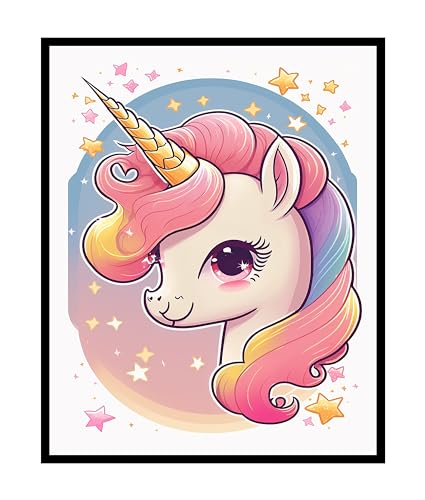 Poster Master Unicorn Poster - Unicorn & Clouds Print - Rainbow Art - Girly Art - Gift for Boys, Girls, Kids & Parents - Colorful Decor for Nursery, Kid's Room or Playroom, 24x32 Unframed Wall Art