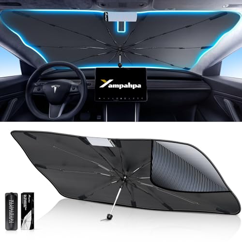 Car Windshield Sun Shade Umbrella, Sunshade for Car Windshield Foldable Cover Visor UV Ray Reflector, Car Sun Shade Windshield for Auto Trucks Sedan SUV Keeps Vehicle Cool Heat Insulation (Midsize)
