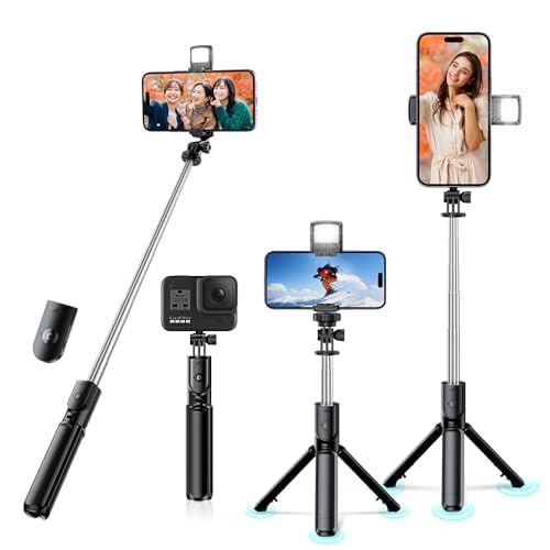 Selfie Stick, Extendable Selfie Stick Tripod,Phone Tripod, Tripod Stand 360°Rotation for iPhone 15/14/13/12/11 and Smartphone, Compatible with Gopro, Group Selfies/Live Streaming/Video Recording