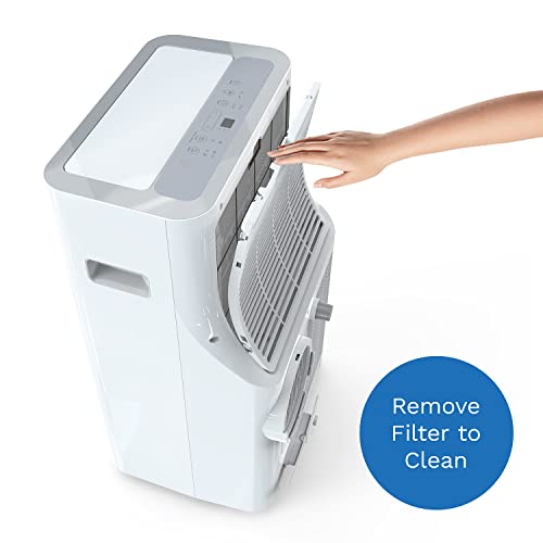 hOmelabs Portable Air Conditioner 12000 BTU - Cools Rooms up to 450 Sq. Ft. - Quiet AC Unit with Wheels, Washable Filter and Remote Control (New DOE 7200 BTU)