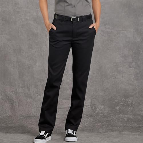 Dickies Women's Flex Slim Fit Work Pants Pants, -black, 2