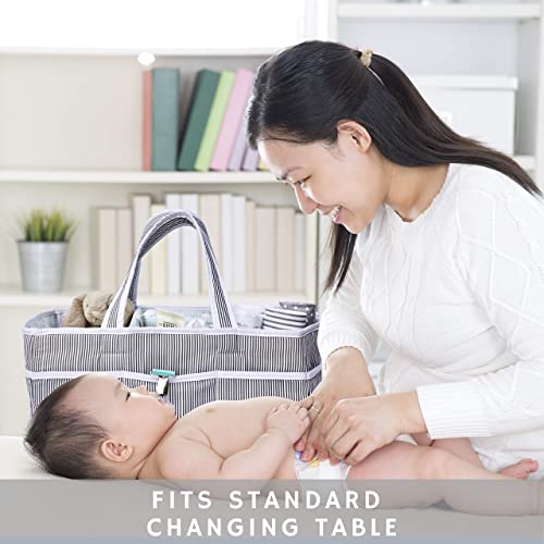 Lily Miles Baby Diaper Caddy - Large Organizer Tote Bag for Baby essentials Boy or Girl - Baby Shower Basket - Nursery Must Haves - Registry Favorites - Newborn Caddie Car Travel