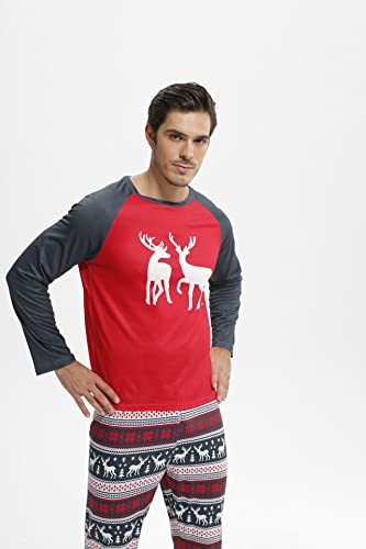 Family Matching Christmas Pajamas for Adult Letter Print Fawn Sleepwear Cotton Holiday Pjs Men Women 2 Pieces Set (6-7 Years, Christmas set 3-kids)