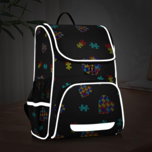 XUWU Garbage Trucks Backpack with Reflective Strip for Kids Boys Girls Elementary School Bag Removable Chest Strap