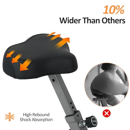 SogesPower Exercise Bike Folding Indoor Cycling Bike 2 IN 1 Foldable Stationary Bike Fitness X-Bike 8-Level Magnetic Resistance 330 LB Weight Capacity with Ipad Mount Comfortable Seat Cushion&LCD