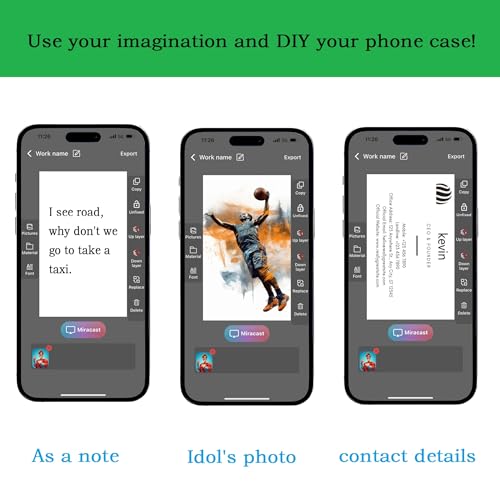 YATUO DIY E-Ink Phone Case for iphone14 PRO 𝐀𝐏𝐏 Operation Smart Photo Rear Projection Customiza Phone Case Instantly Display Photos On The Ink Screen Back Cover Personalize Your Phone case (Black)