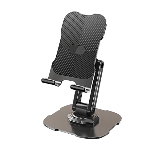 Seaciyan Phone Stand, Foldable and Rotatable Adjustable Cell Phone Holder for Desk, Compatible with iPhone 15 14 13 12 11, iPad Mini Tablet, Nintendo Switch, All Phones (Black)