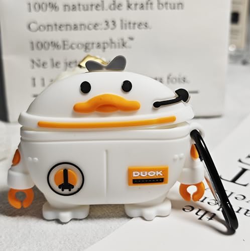 Compatible with Airpods Pro 2nd Generation Case 2022, Cute AirPods Pro 2 Case Cartoon, Kawaii Soft Silicone Protective Cover for Apple New Airpods Pro2 for Men Women (Astronaut Duck)