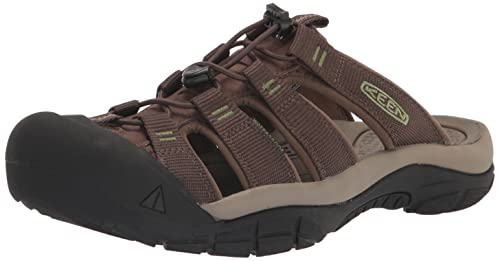 KEEN Men's Newport Closed Toe Slip On Slide Sandals, Sky Captain/Bombay Brown, 13