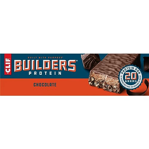 CLIF Builders - Chocolate Flavor - Protein Bars - Gluten-Free - Non-GMO - Low Glycemic - 20g Protein - 2.4 oz. (12 Count)