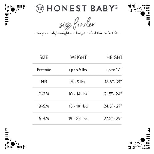 HonestBaby Sleep and Play Footed Pajamas One-Piece Sleeper Jumpsuit Zip-front PJs Organic Cotton for Baby Boys, Unisex, Brown Zebra, Newborn