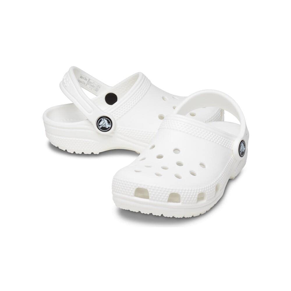 Crocs Kids' Classic Clog , White/White, 4 Big Kid