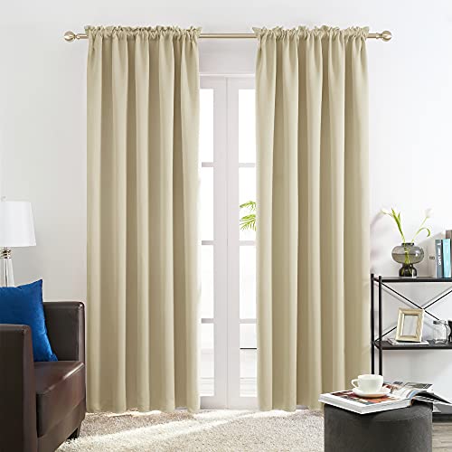 Deconovo Soild Rod Pocket Blackout Curtains