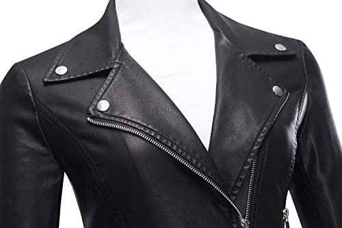 Tanming Women's Faux Leather Moto Biker Short Coat Jacket (Suede-winered-XS)