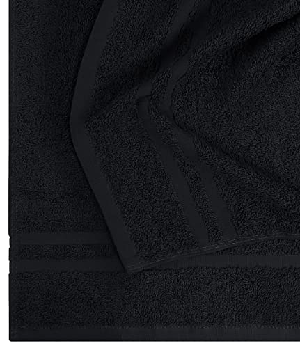 Utopia Towels - Cotton Bleach Proof Salon Towel (16x27 inches) - Bleach Safe Gym 100% Cotton Hand Towel (24 Pack, Black)