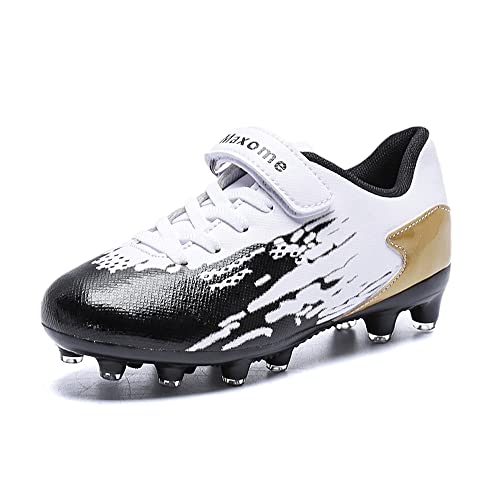 ziitop Kids Soccer Shoes for Boys Girls Youth Football Cleats Outdoor & Indoor Baseball Shoes, Lightweight Breathable Conical Studs, Running & Training for Students (Little Kids/Big Kids) Whiteblue