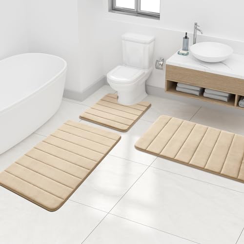 Colorxy Memory Foam Bath Mat 59x24, Ultra Soft and Absorbent Bathroom Rugs, Non-Slip, Machine Wash Dry, Thick Bath Rug Carpet for Bathroom Floor, Sink and Shower, Peacock Blue