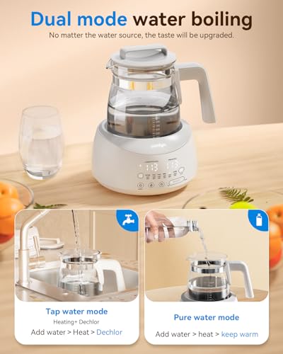 Bottle Warmer Comfyer, Tea Kettle Electric with 6 Temperature Control Presets, Baby Bottle Warmer with Night Light, Instantly Water Warmer, Feed Baby More Easier and Healthier