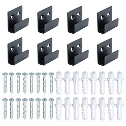 Alise JX2010B-8P Stainless Steel Tile Bracket Billboard Holder Brackets Utility Hook Hanger Heavy Duty Wall Mount,Black Finish 8 Pcs