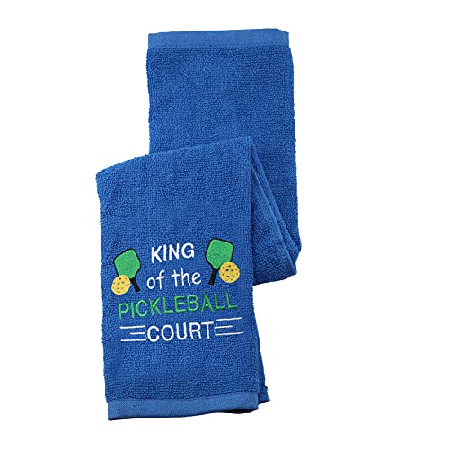 Pickleball Towel King/Queen of The Pickleball Court Embroidered Sports Teem Hand Towel Gift for Pickleball Player (King Towel)