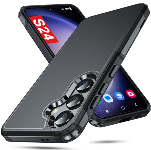 Oterkin for Samsung Galaxy S24 Case, [10FT Military Grade Protection] Galaxy S24 Case [Shockproof][Heavy Duty Dropproof] S24 Phone Case [Non-Slip Slim] Protective Case for Samsung S24 (B-Black)