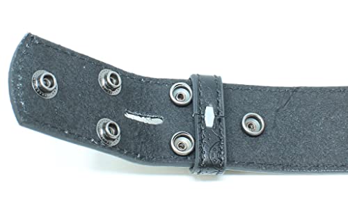 BC Belts Leather Belt Strap with Dragon Scale Embossed Pattern 1.5" Wide with Snaps (Brown-XS)