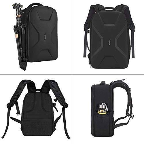 MOSISO Camera Backpack, DSLR/SLR/Mirrorless Photography Camera Bag Full Open Waterproof Hardshell Case with Insert&Tripod Holder&Laptop Compartment Compatible with Canon/Nikon/Sony, Black