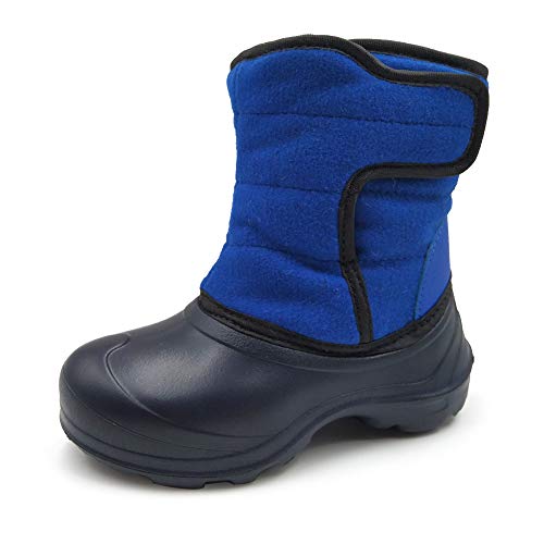 Amoji Boys Snow Boots Kid Winter Boots Fuzzy Fur Lining Youth Winter Warm Shoes Youth Child Black 5-6 Toddler