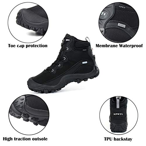 XPETI Women's Dimo Mid Waterproof Outdoor Hiking Boot Non Slip Trekking Boots