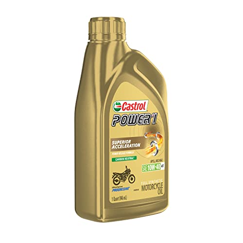 Castrol Power1 4T 10W-40 Full Synthetic Motorcycle Oil, 1 Quart, Pack of 6