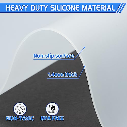 Warome Silicone Mat,36"x 23.6" Heat Resistant Mats for Countertop Protector,Nonstick Silicone Craft Mat/Placemats,Washable Silicone Mats for Kitchen Counter,No Creases Counter Mat-White Translucent