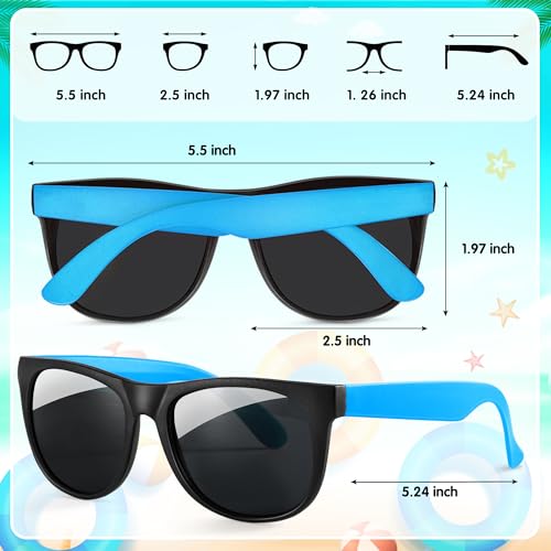 YADIYA Kids Sunglasses Bulk, 12Pack kids sunglasses party favors, 80s Retro Party Favors For Kids 8-12 4-8, Sunglasses For Kids Adults With UV400 Protection, Beach Pool Party Favors For Kids Adults…