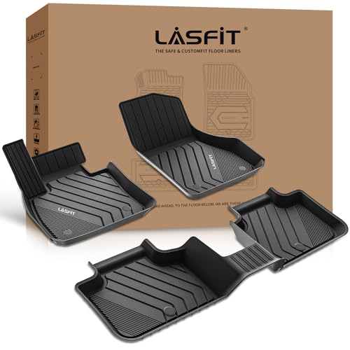 LASFIT Floor Mats & Trunk Mats Fit for BMW X5 New 2019-2024 2025, All Weather Floor Liner TPE All Weather Custom Fit Floor Liner 1st&2nd Row Full Set Car Mats and Cargo Liner, Black