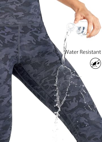 Willit Women's Fleece Lined Leggings Water Resistant Winter Pants Thermal High Waisted Yoga Hiking Running Tights Pockets Navy Blue S