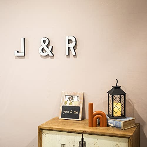 COLLECTIVE HOME - 7-inch Tall Mirrored Glass and Wood Decorative Letter, Home-Bedroom-Office Wall Décor. Perfect Fun Gift to Encourage Girls, Young Ladies & Teens. (K)