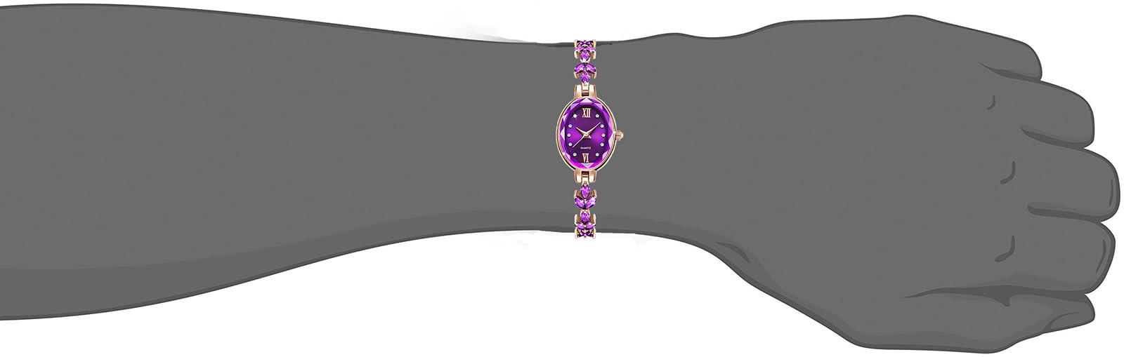 BESTKANG Women's Watch Luxury Petal Casual Bracelet Watch Simulated Quartz Watches for Women (Purple)