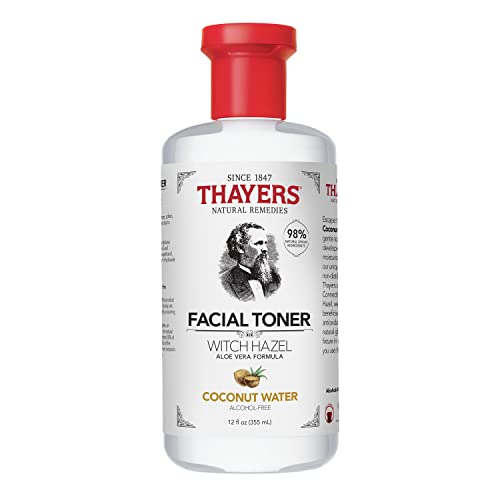 THAYERS Alcohol-Free, Hydrating Coconut Water Witch Hazel Facial Toner with Aloe Vera Formula, Vegan, Dermatologist Tested and Recommended, 12 Oz