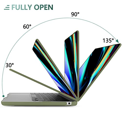 Batianda Compatible with 2023 MacBook Air 15 inch Case Model A2941 M2 Chip, Rubberized Smooth Touch Plastic Protective Hard Shell with Screen Protector Keyboard Cover and OTG Adapter,Solid Green