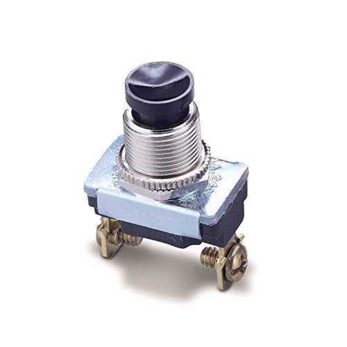 Gardner Bender GSW-22 Electrical Push Button Switch, SPST, OFF-Mom ON, 6 A/120V AC, Screw Terminal , Black